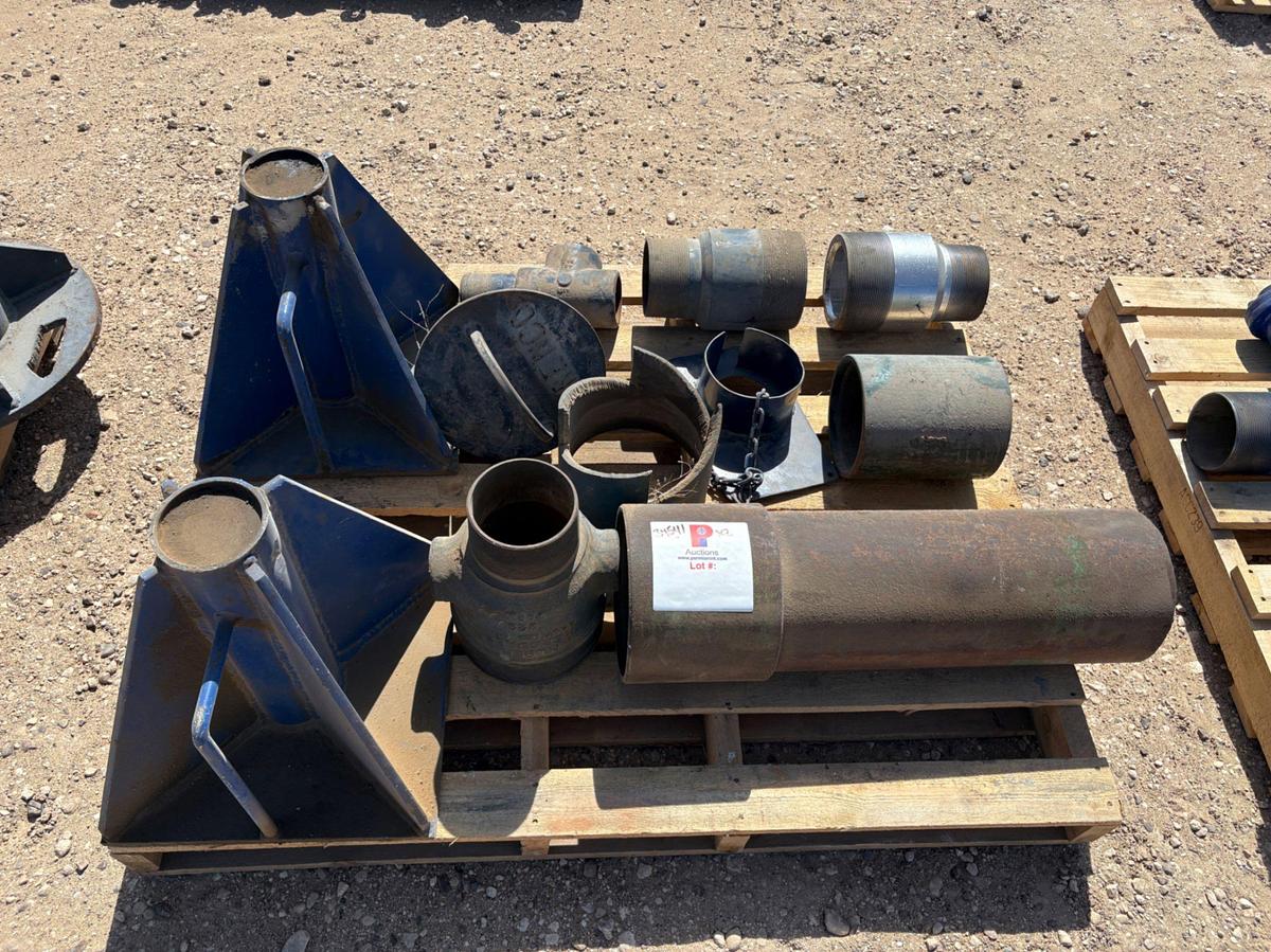 Used (2 pallets) 4-1/2 8 RS pipe nipples, swages, Jack stands, CL guide, etc