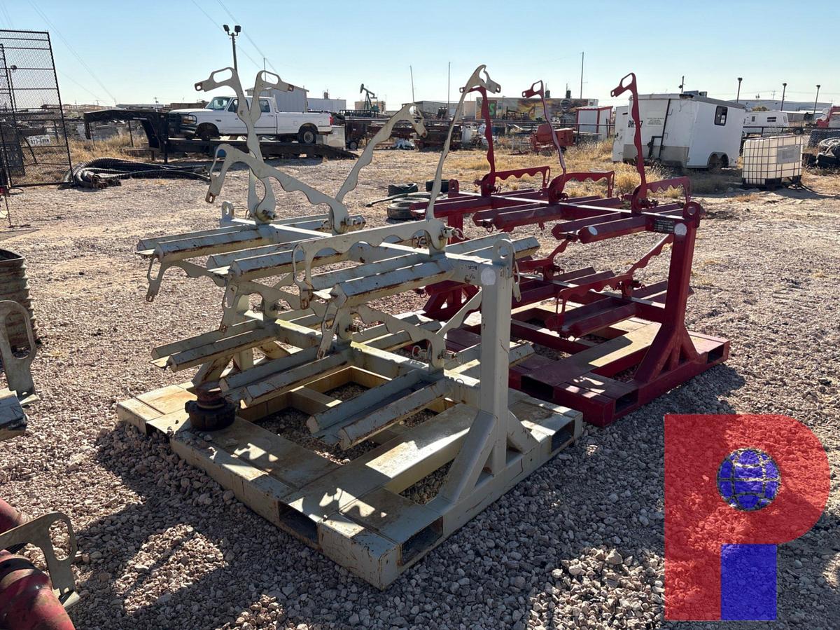 Used (2) 7’ X 5’ CHIKSAN SWIVEL TRANSPORT RACKS W/ FORKLIFT POCKETS