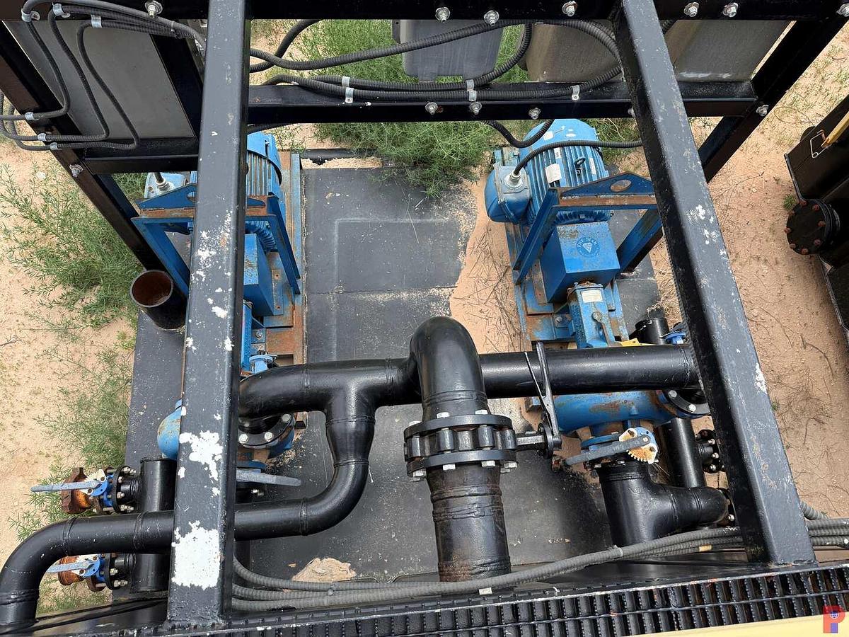 Used 27’L X 10’W X 6.5’H 2-COMPARTMENT 260 BBL. MIXING TANK P/B (4) 75 HP ELECTRIC MOTORS