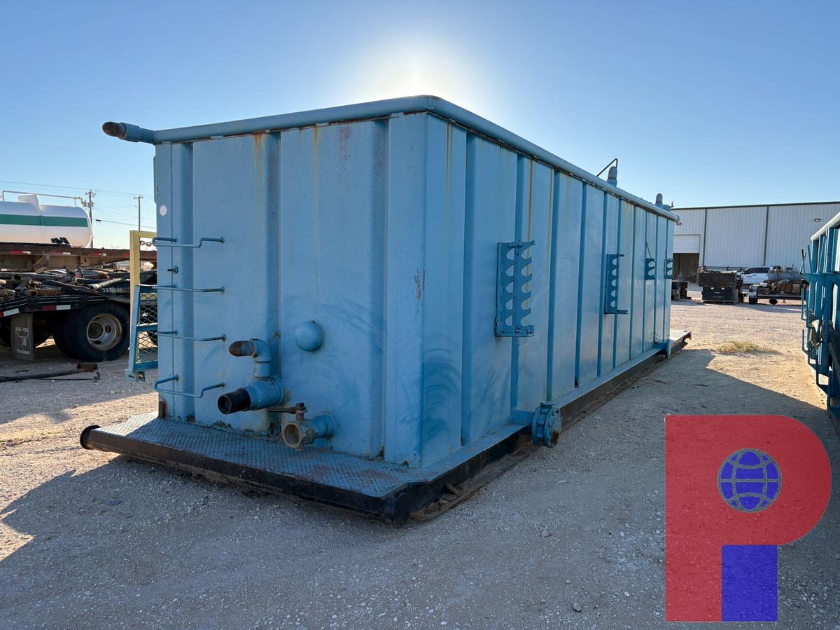 Used 25’ X 7’ X 6’ OPEN TOP FLUID TANK, SKIDDED