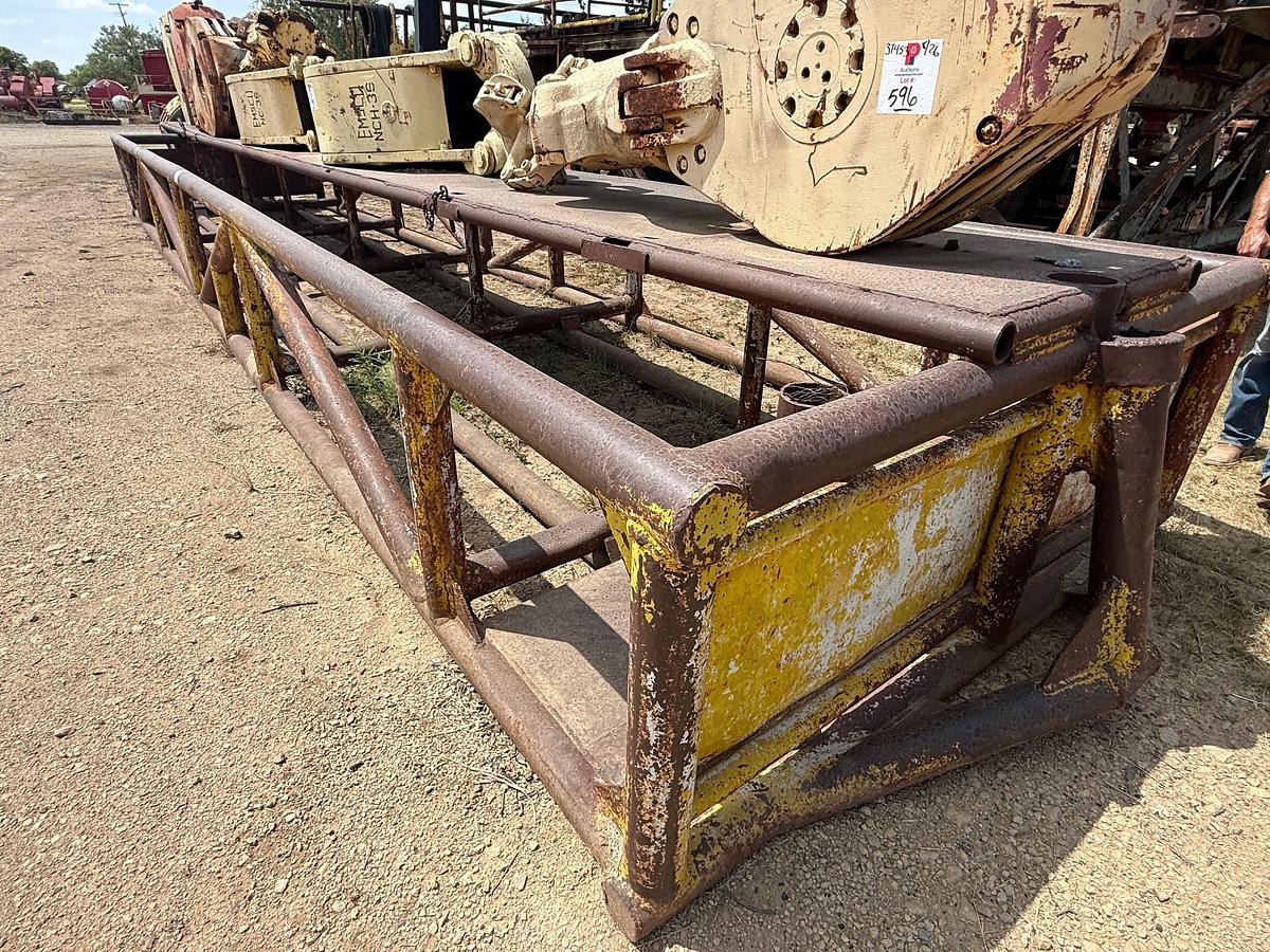 Used 35’ x 8’ x 3’ SKIDDED PIPE TUB W/ CATWALK IN MIDDLE