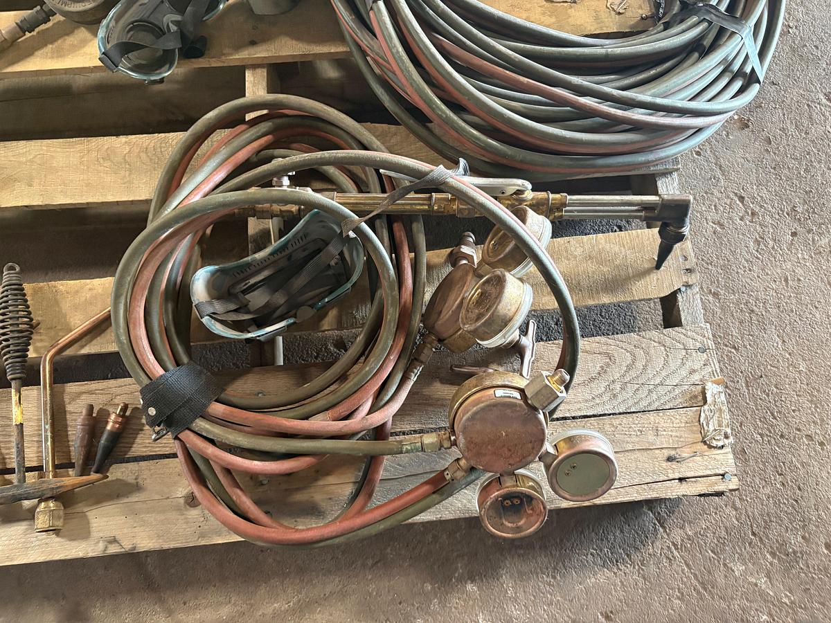 Used Pallet of cutting torch nozzles & gas hoses
