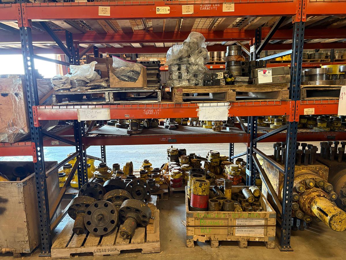 Used Contents of (2 shelves) w/ assorted 4” 15k gate valve parts