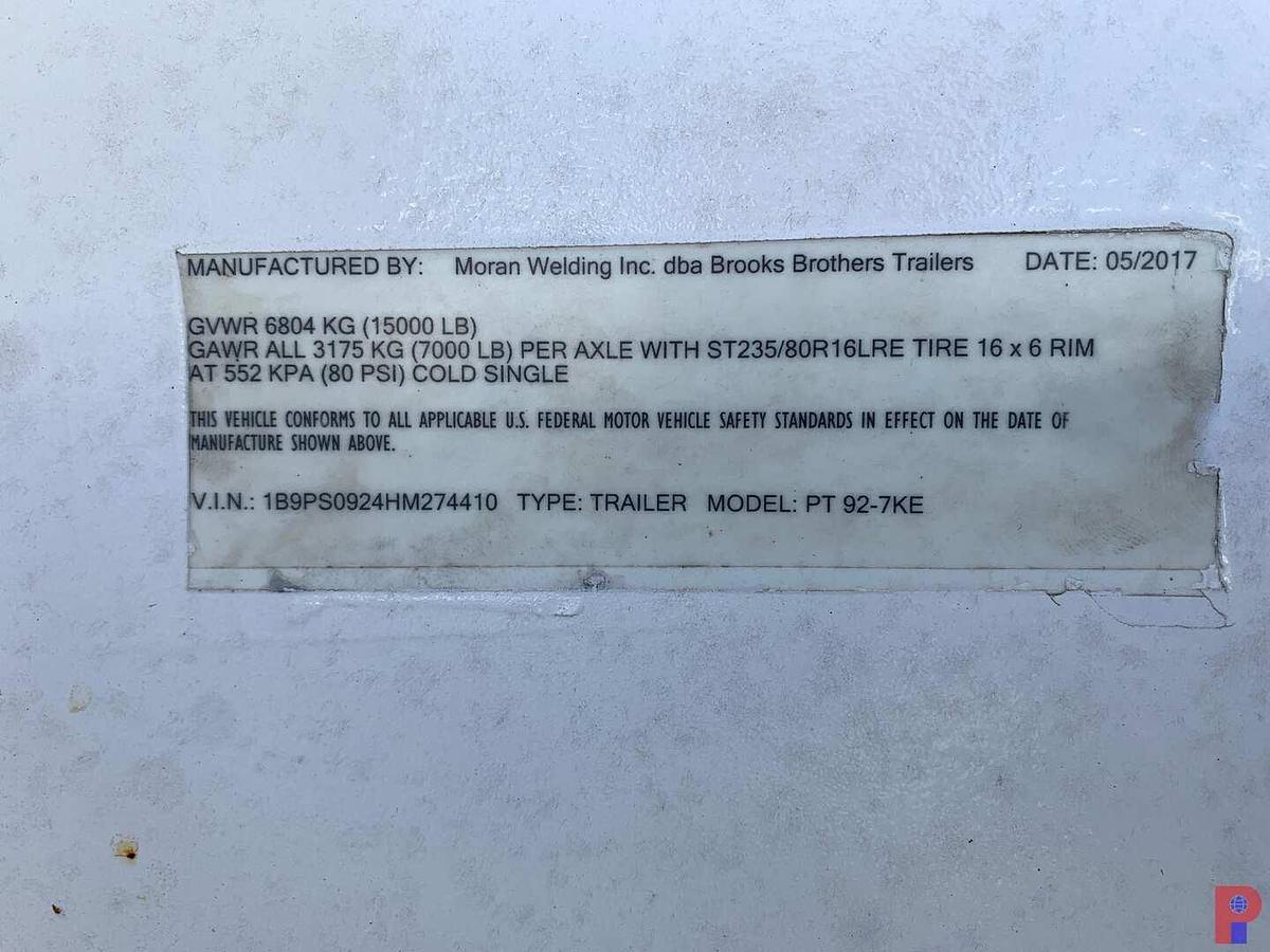 Used 2017 BROOKS BROTHERS TRAILERS 21’ T/A PINTLE HITCH POLE TRAILER