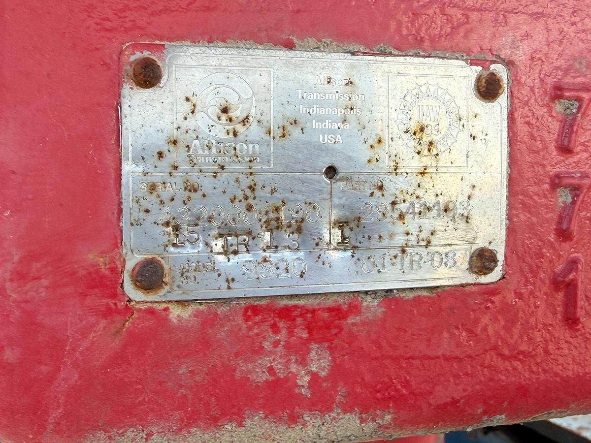 Used ALLISON 9820 TRANSMISSION W/ ELECTRIC VALVE BODY