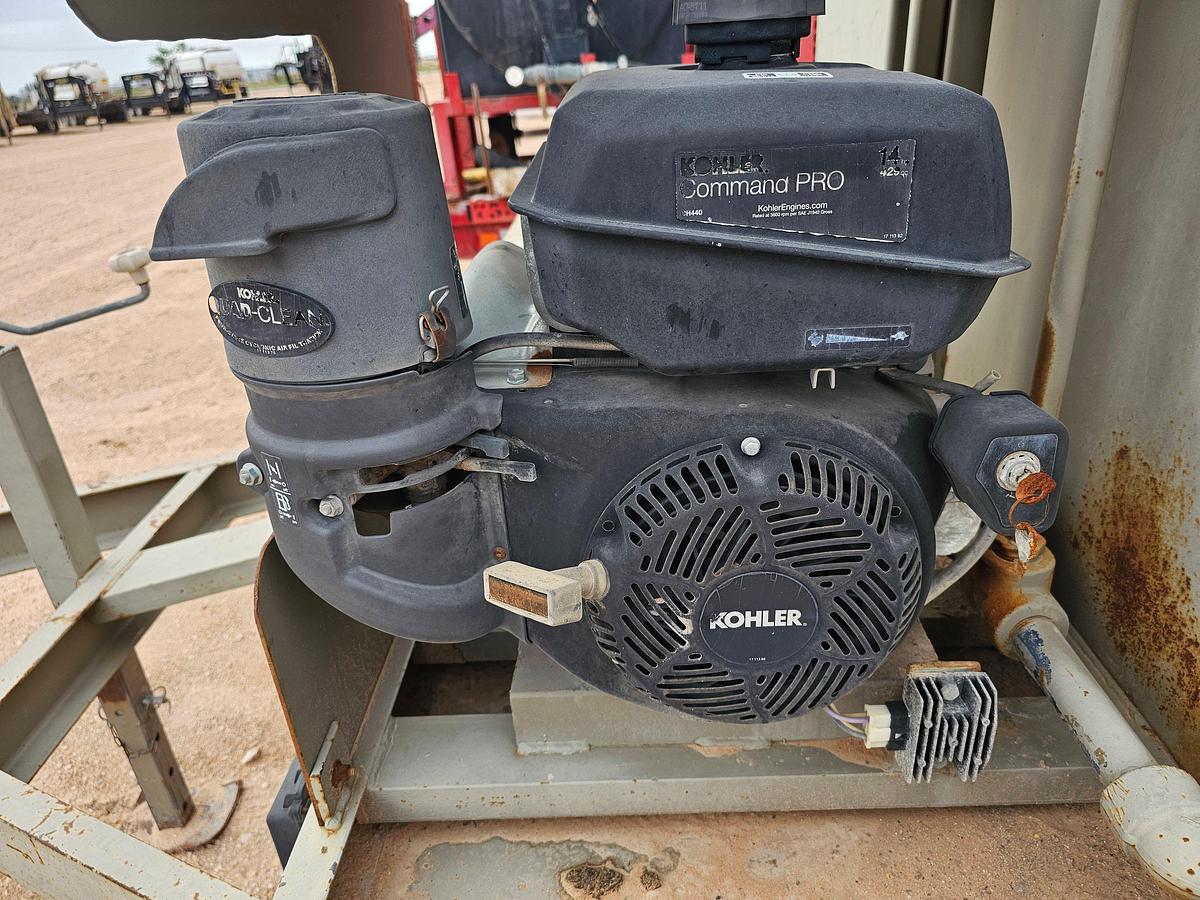 Used 2-station closing unit mtd on shopbuilt t/a bumper pull trailer