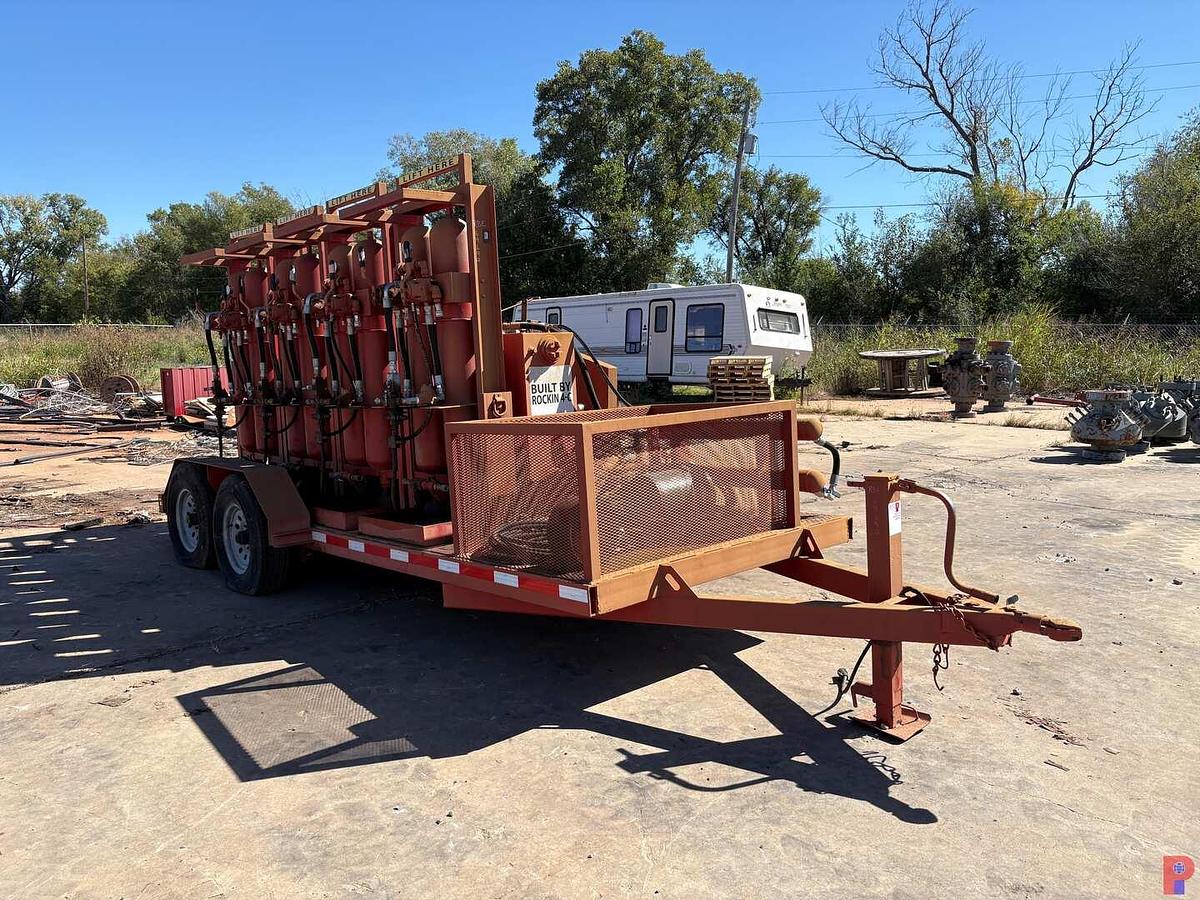 Used 10-STATION CLOSING UNIT MTD ON SHOPBUILT 16’ X 6’ T/A BUMPER PULL TRAILER