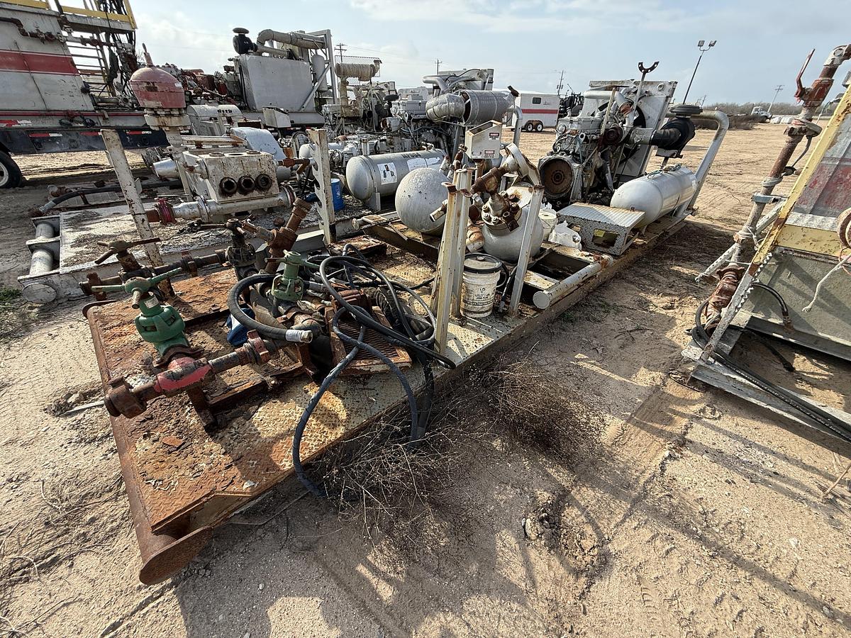 Used 25’ X 8’ PUMP SKID W/ DETROIT SERIES 60 & CONTENTS (INCOMPLETE)