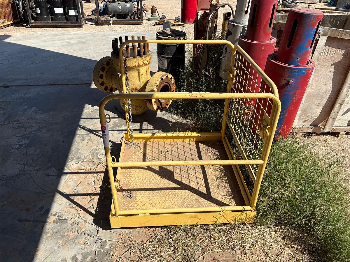 Used 3’ x 3’ x 3’ Manlift basket for forklift