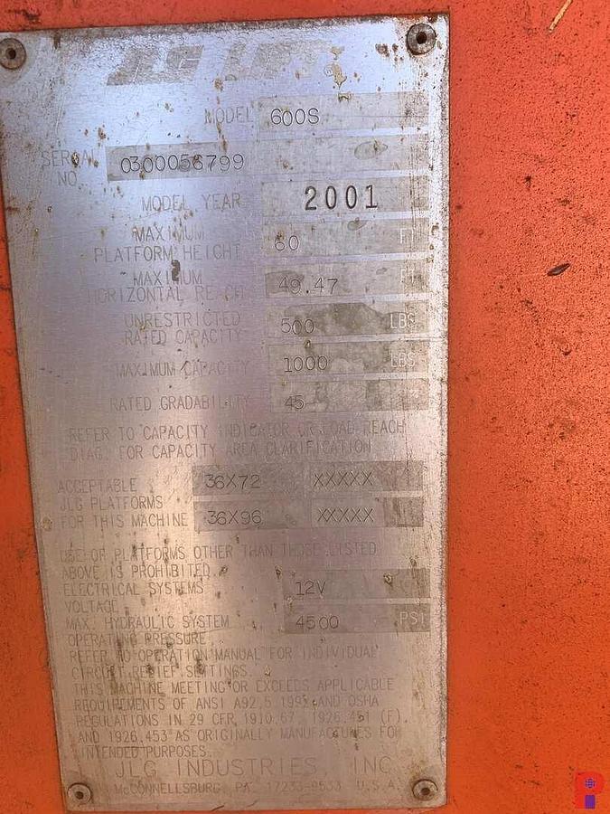 Used 2001 JLG 600S MAN LIFT
