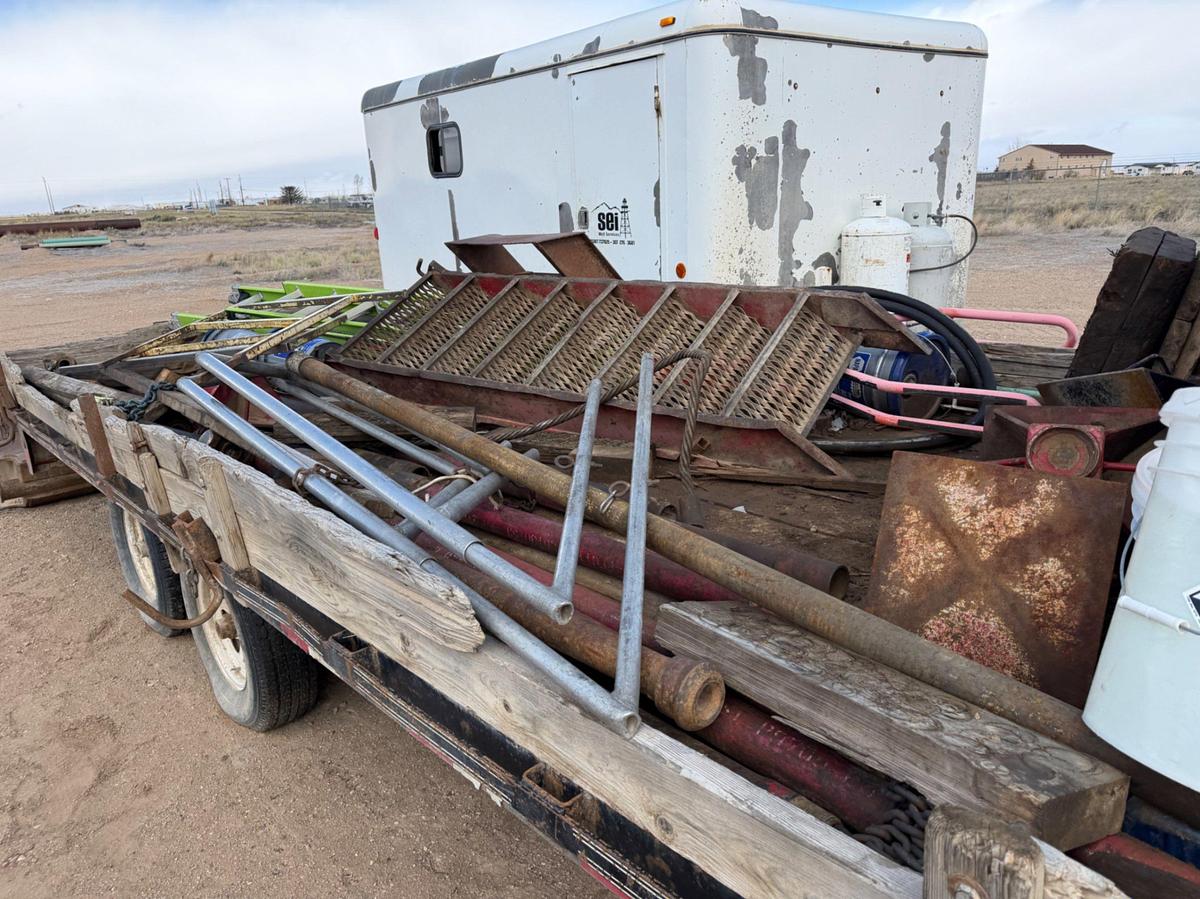 Used 2008 Big Tex 20’ Flatbed Trl. W/ well service rig parts