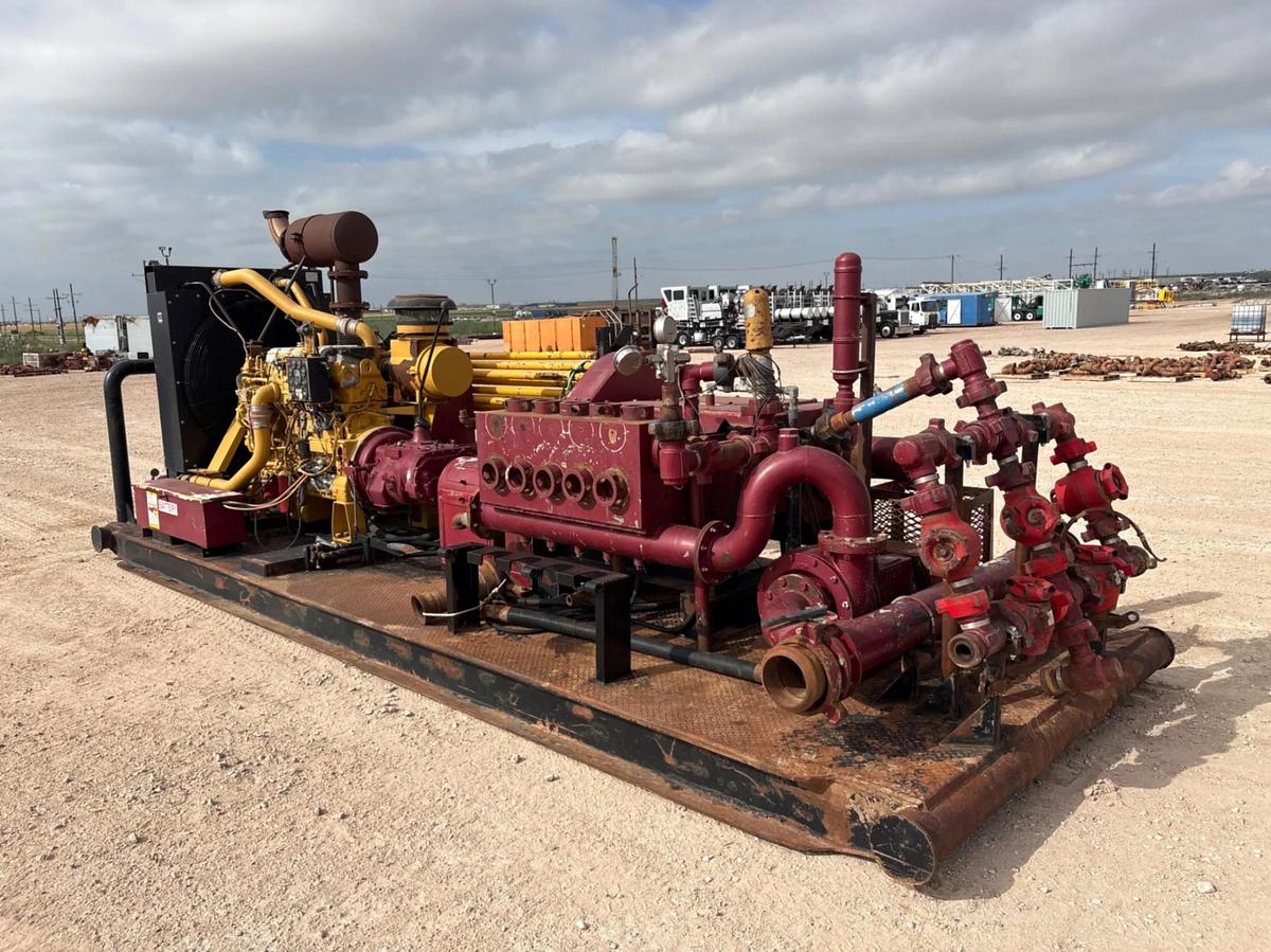Used Harlow sammons HSJWS-5S Quintaplex pump, skidded