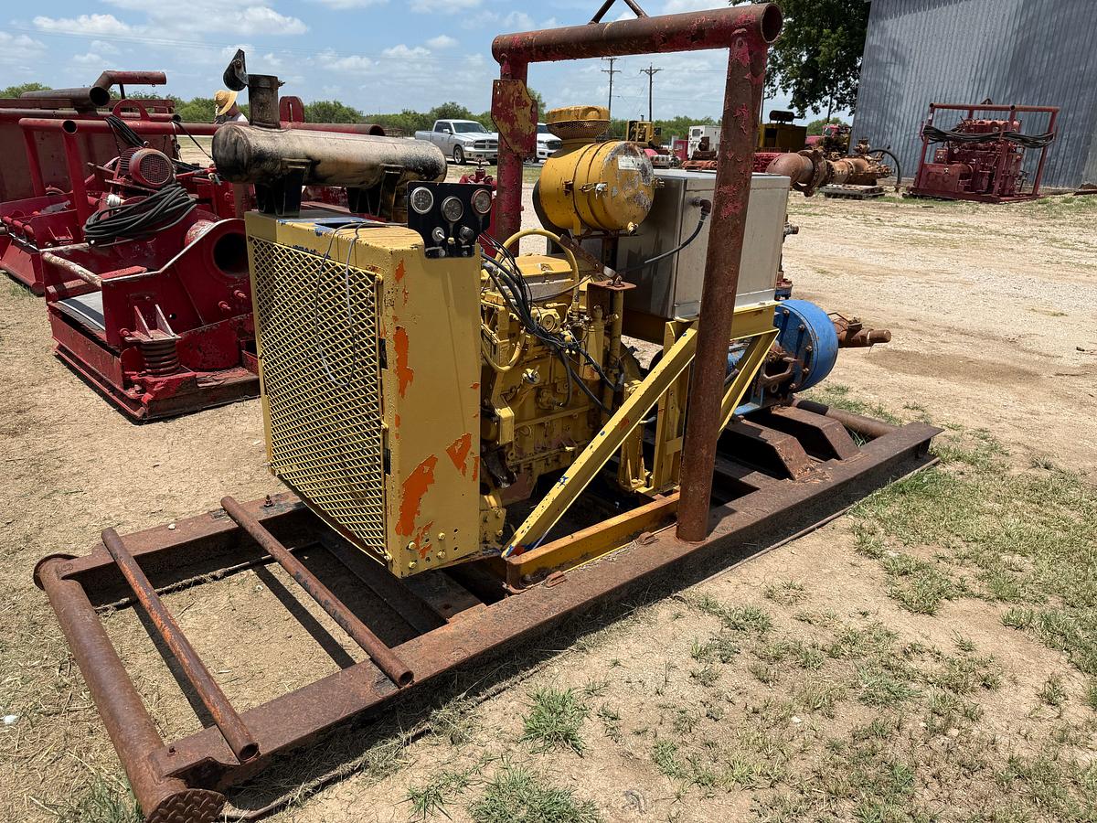 Used MCM 5x6x12” CENTRIFUGAL PUMP P/B CATERPILLAR 4-CYL TURBO DIESEL ENGINE, SKIDDED