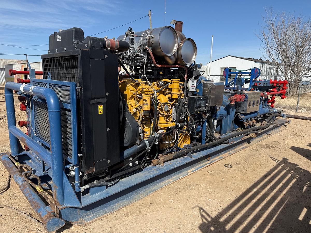Used 2018 KERR T60 10K WP TRIPLEX WELL SERVICE PUMP P/B CATERPILLAR C18 630-HP, SKIDDED