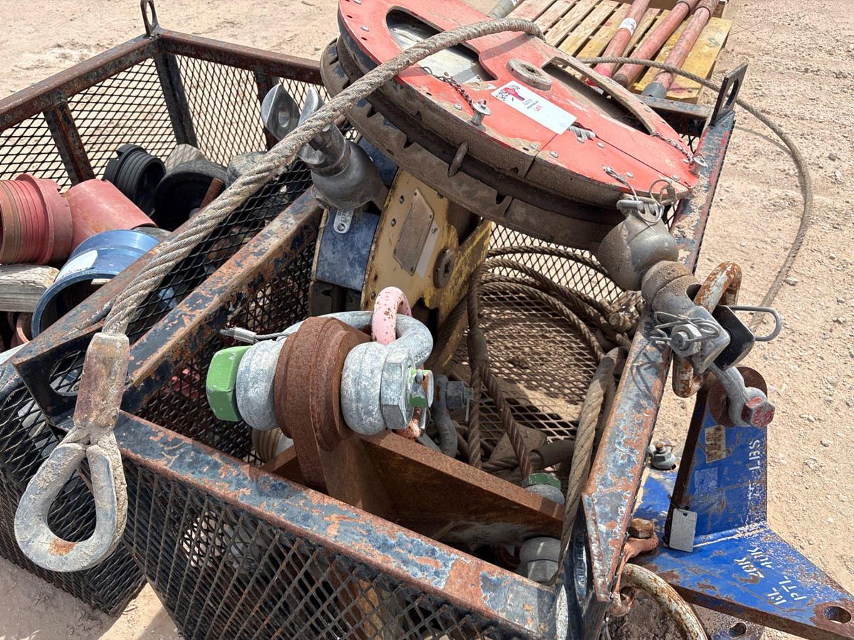 Used (2) 4’ x 2.5’ x 2’ tool baskets w/ wireline sheaves, thread protectors, tool dolly, etc.