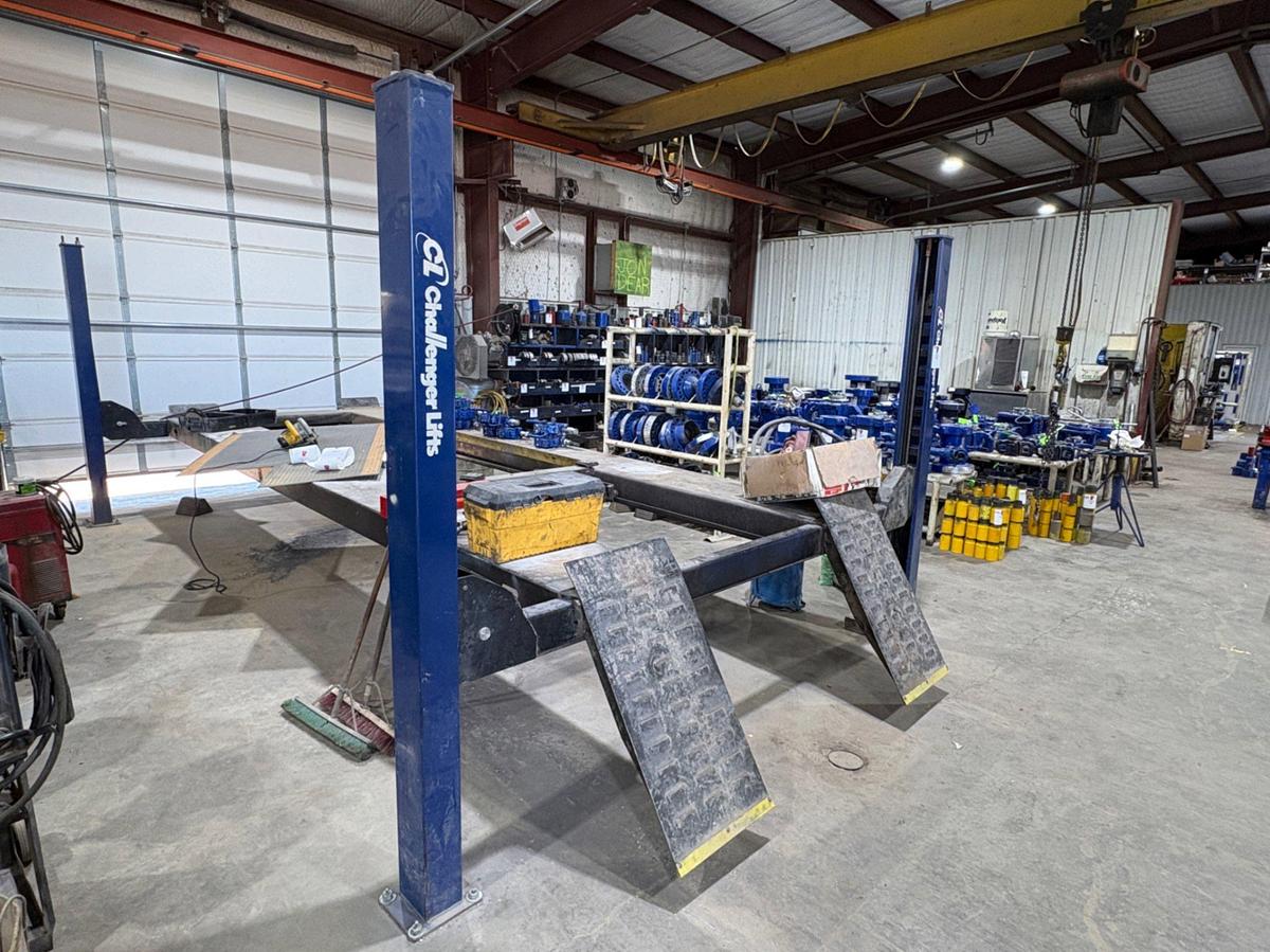 Used 2012 Challenger Lifts Model: 4015XFX, 15,000lbs 4-post car lift