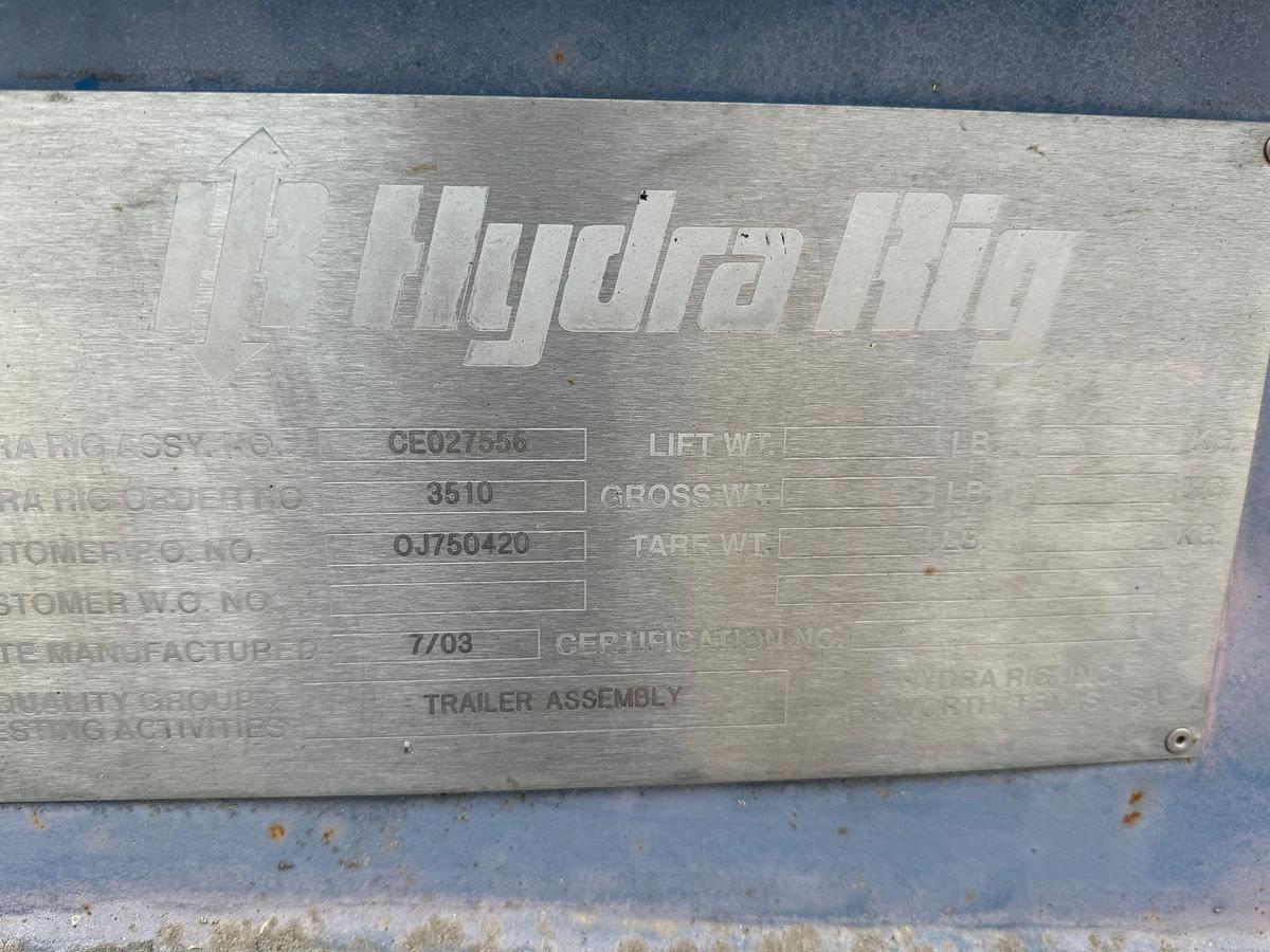 Used 2003 HYDRA RIG MOD:CE027556 4-AXLE COILED TUBING TRAILER