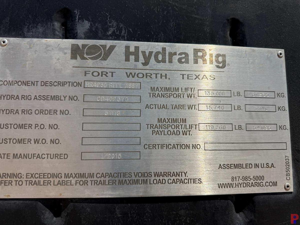 Used 2015 HYDRA RIG HR6100 15K 2-3/8" COIL TUBING TRAILER