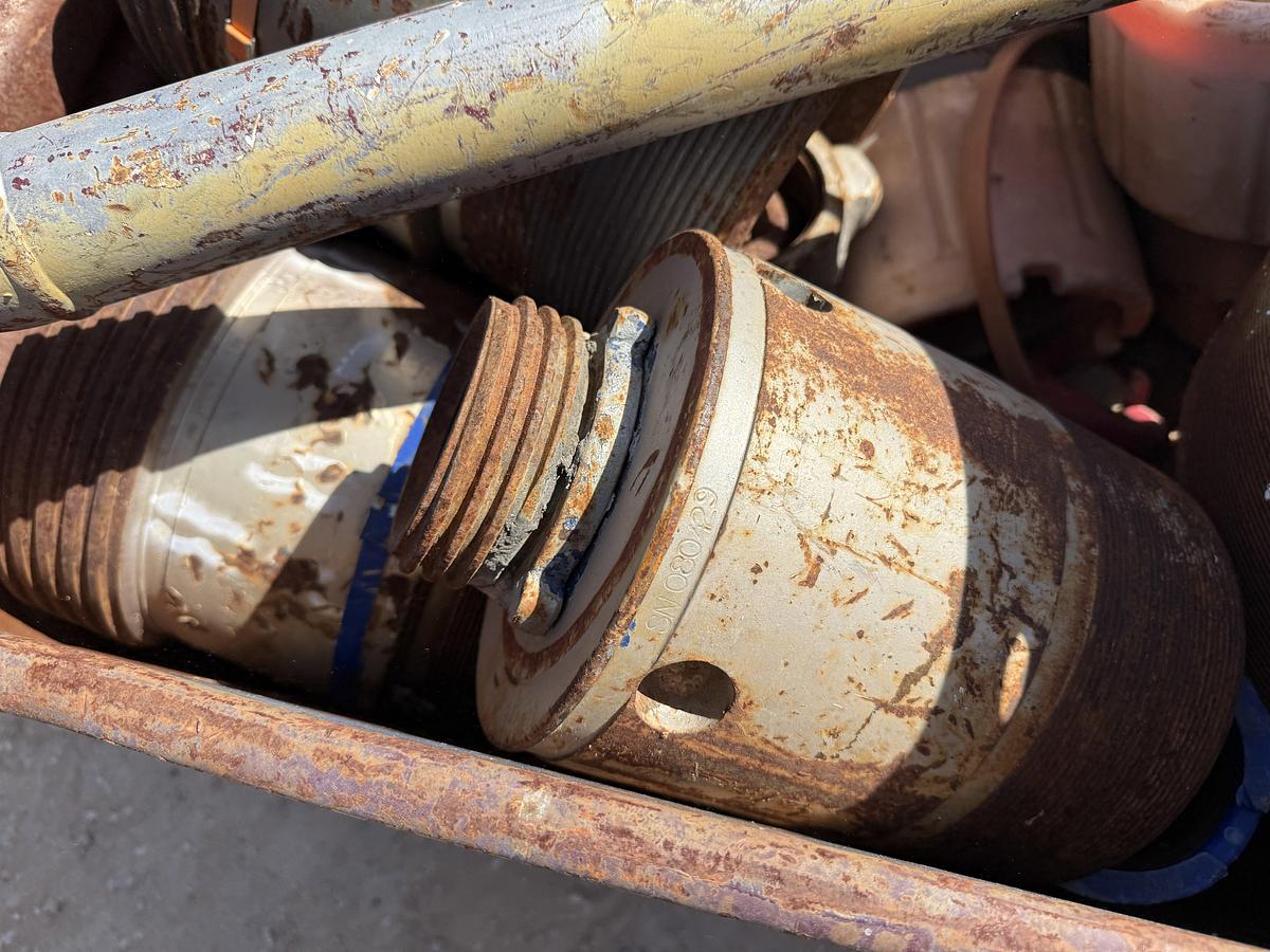 Used METAL BIN W/ (12+) CEMENT HEAD CONN.S, CROSS OVERS, SUBS