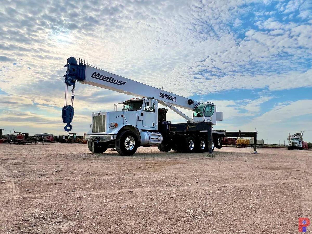 Used MANITEX 50155SHL 50-TON CRANE MTD ON 2013 PETERBILT 367 DAYCAB TRUCK