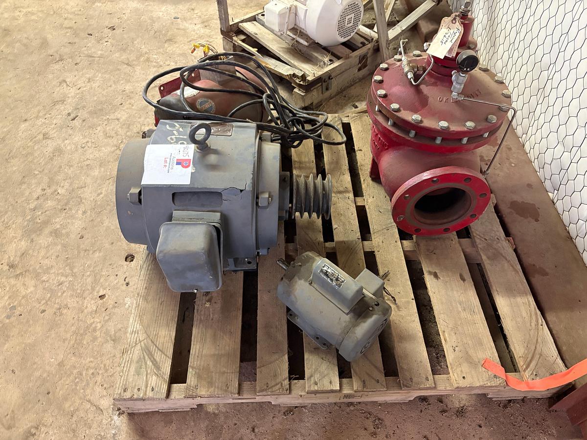 Used Kimray 6” ball valve w/ (3) BALDOR electric motors