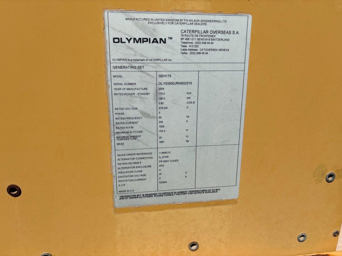 Used CAT OLYMPIAN 140Kw Gen set