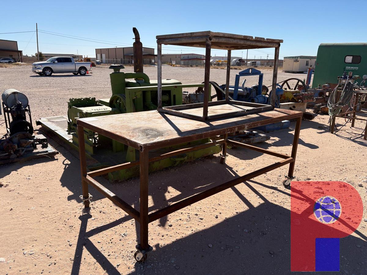 Used 8’ X 4’ X 41” SHOP TABLE & 4.5’ X 2.5’ X 34” SHOP TABLE