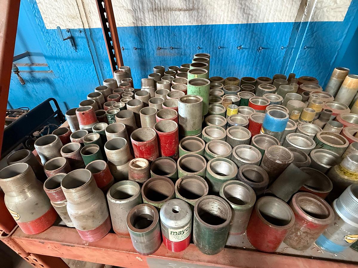 Used SHELF W/ (150+) ASSORTED PIPE FITTINGS, COLLARS, SWAGES, EL’s, REDUCER, X-OVERS, 1-1/2” THRU 6-1/2”