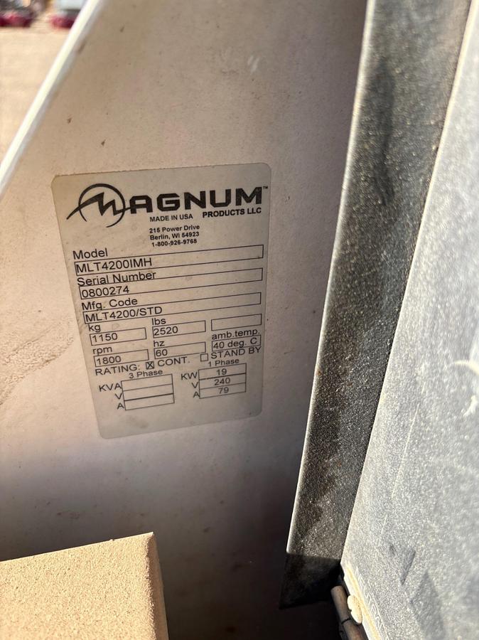 Used Magnum MLT4200 T/A bumper pull 19KW light tower combo trailer