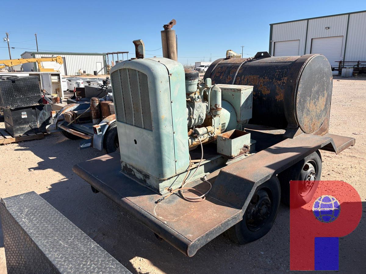 Used 30KW ELECTRIC GENERATOR MTD ON SHOPBUILT T/A BUMPER PULL TRAILER