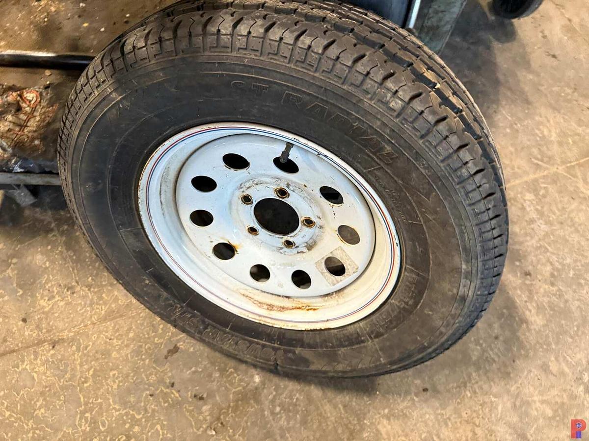 Used LOT W/ (2) ROLLING PARTS CARTS, (2) DOLLIES, HEADLAND METER, PORT A POWER FOOT PUMP, & HOSE,,  PNEUM. FLUID PUMP, 42” SHOP FAN