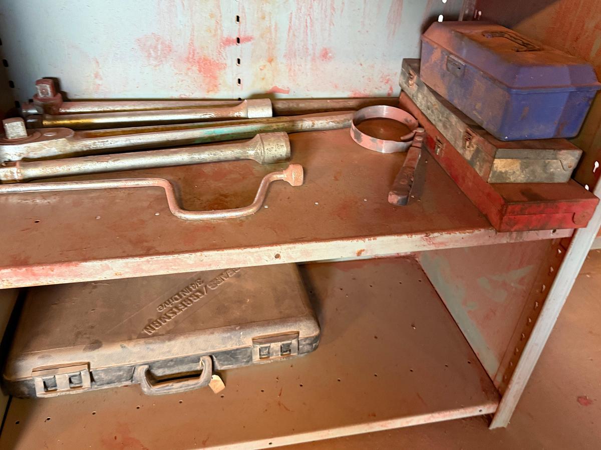 Used (2) 3’L X1 18”W X 7’H SHELVES W/ 110-BINS MOST FULL OF 1/2” THRU 1-1/2” DRIVE SOCKETS UP TO 2-3/4” SIZE