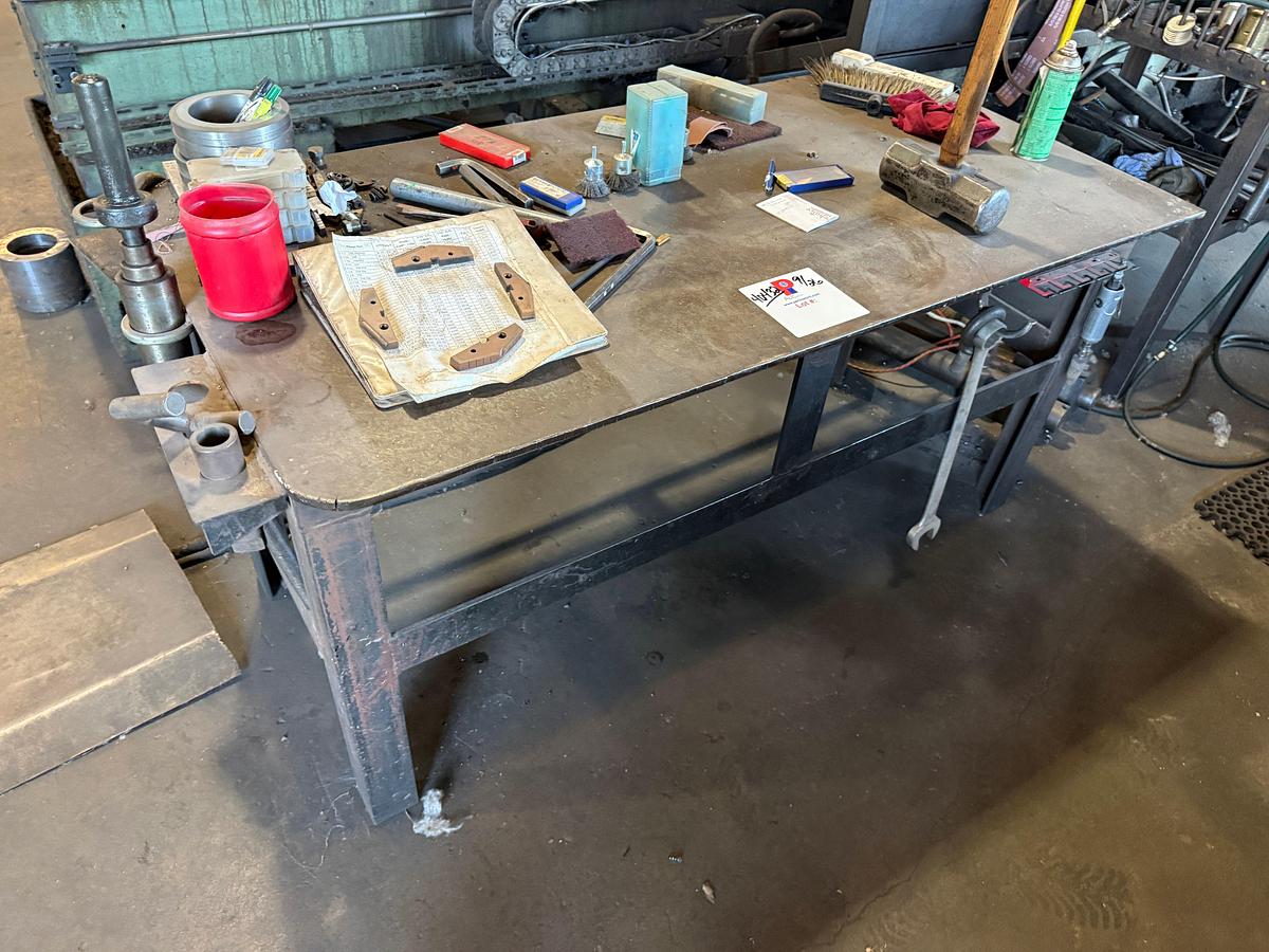 Used 5’x2.6’x2.6’ HEAVY DUTY METAL WORK TABLE