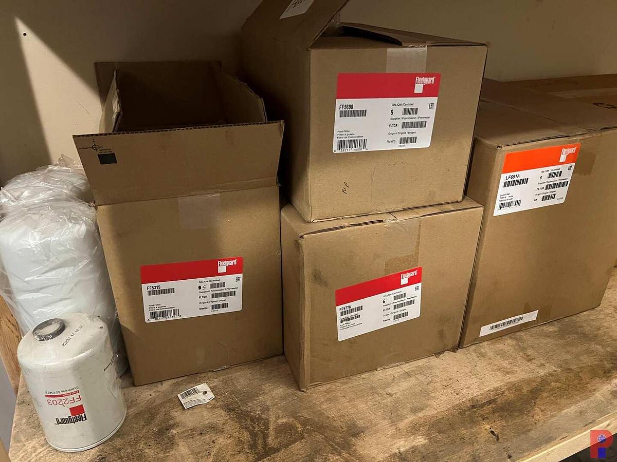 Used 2 - SHELVES CONTAINING FLEETGUARD FILTERS TO INCLUDE: SEE DETAILS