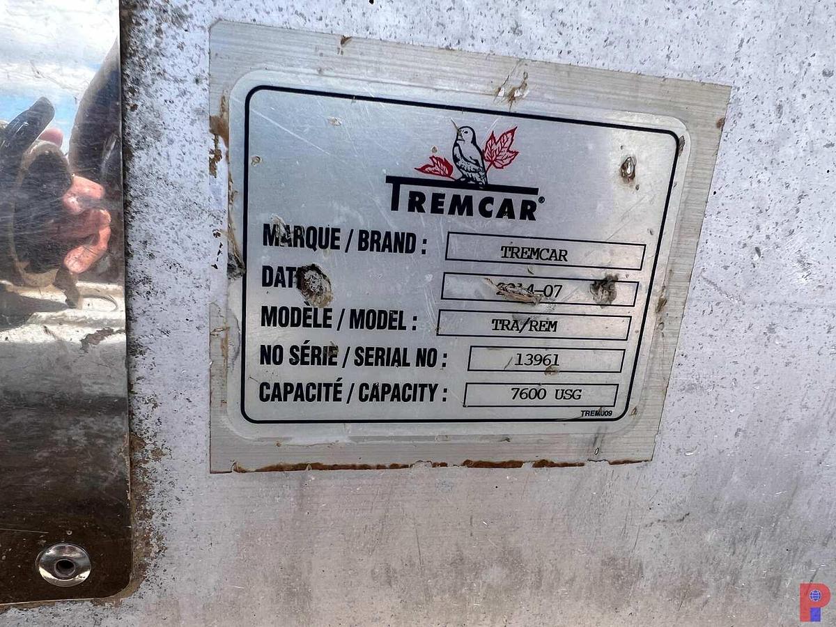 Used 2015 TREMCAR T/A 180BBL ALUM. VACUUM TRAILER