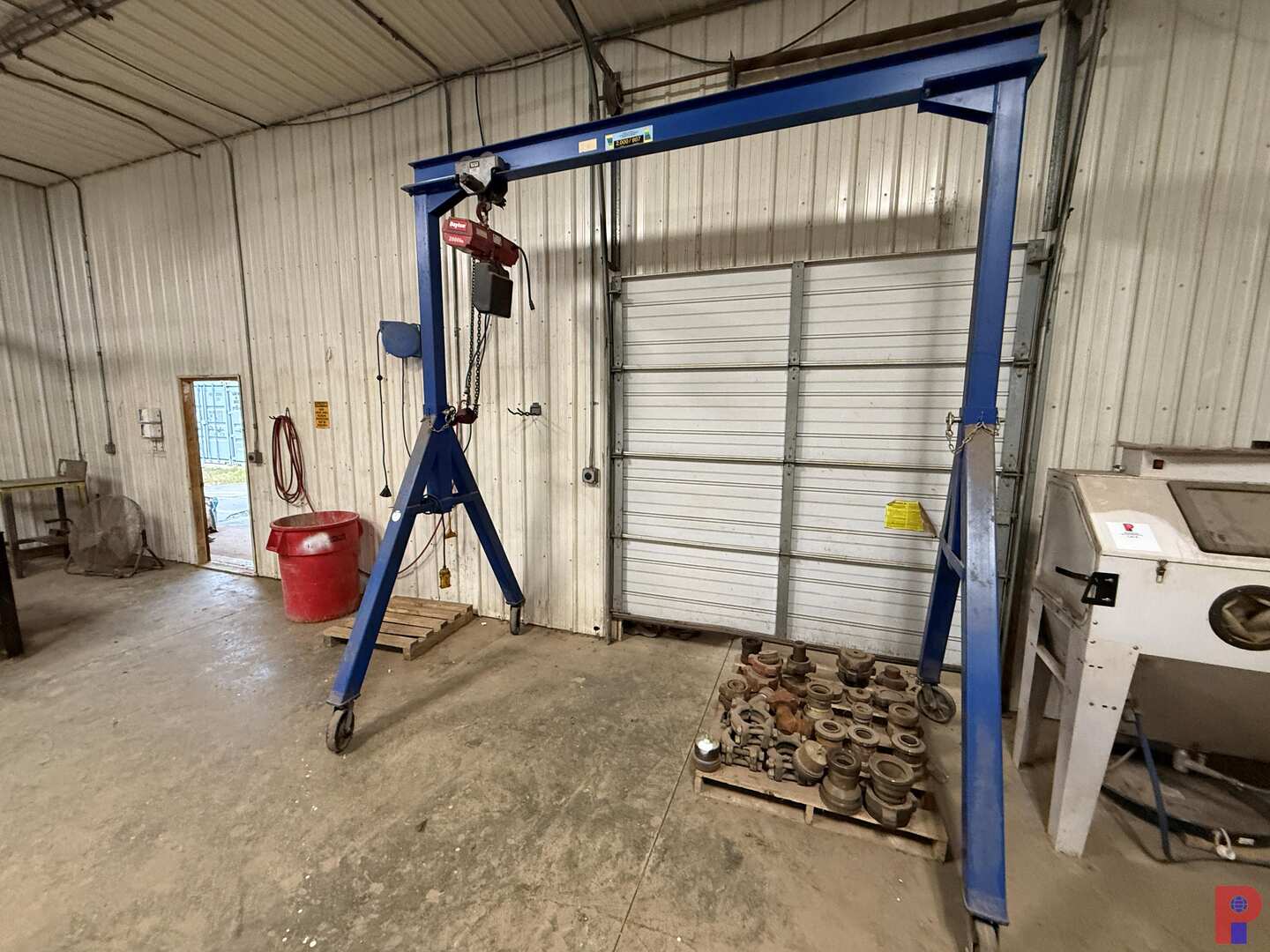 Used 10’ X 10” ADJUSTABLE 2,000 LBS CAP. ELECTRIC GANTRY CRANE