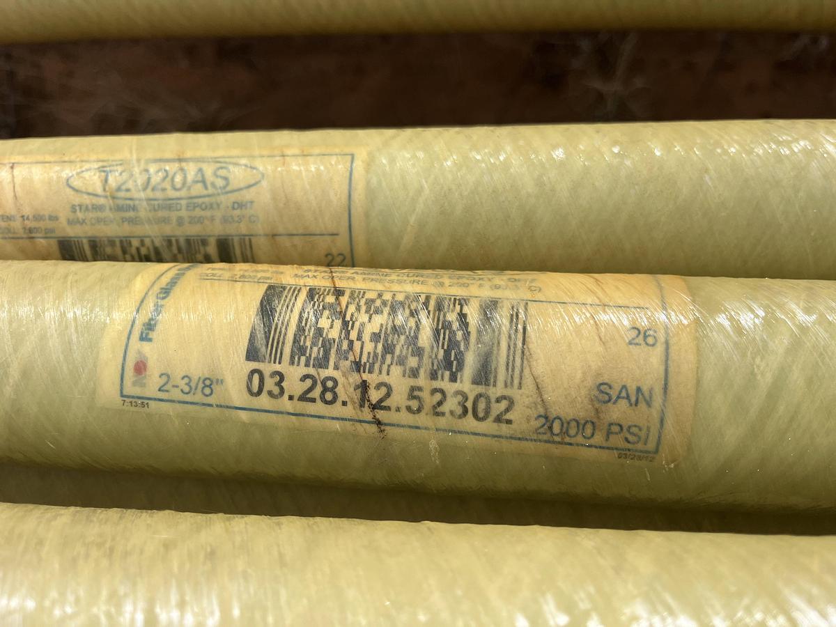 Used (600 FT.) 20 JTS. OF UNUSED NOV STAR AMINE 2-3/8" FIBERGLASS PIPE