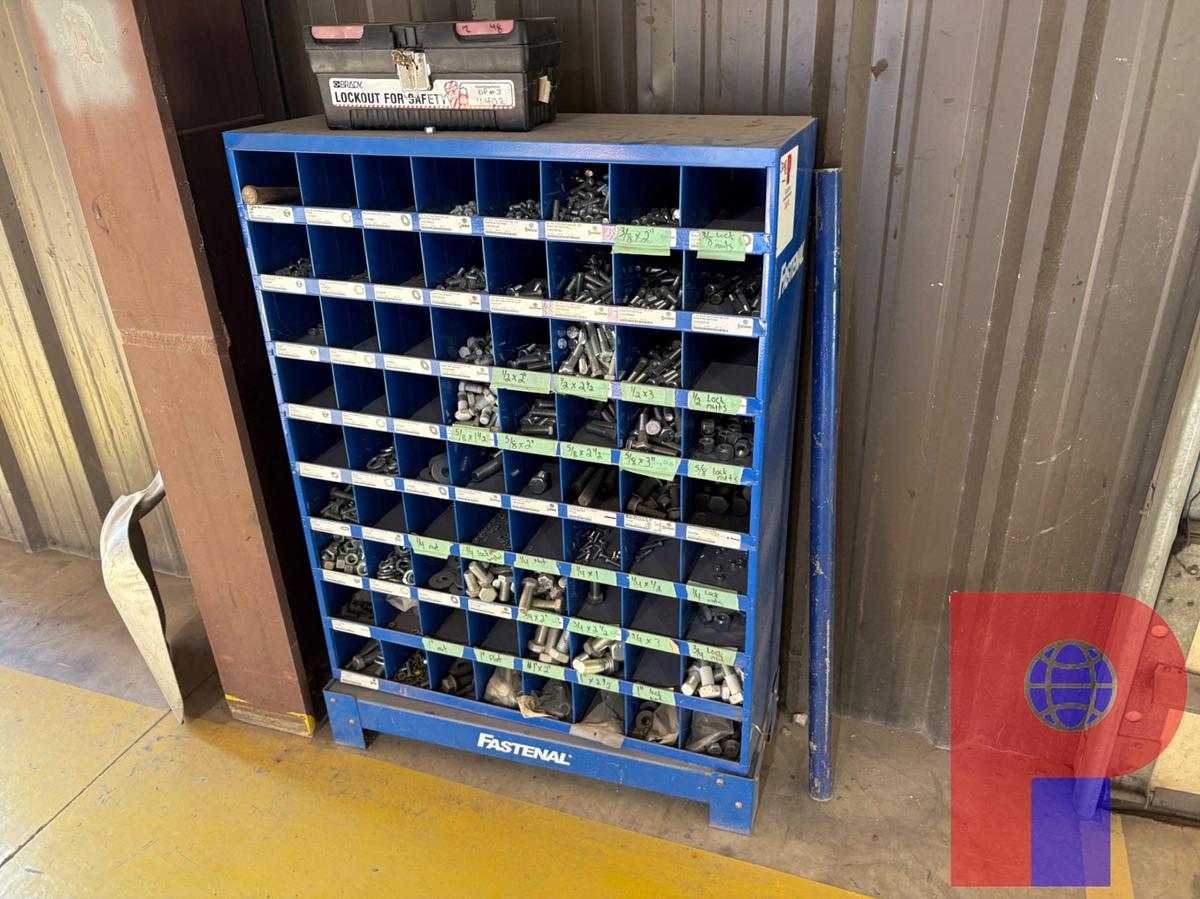Used (2) FASTENAL 34” X 12” X 42” BOLT BINS W/ CONTENTS