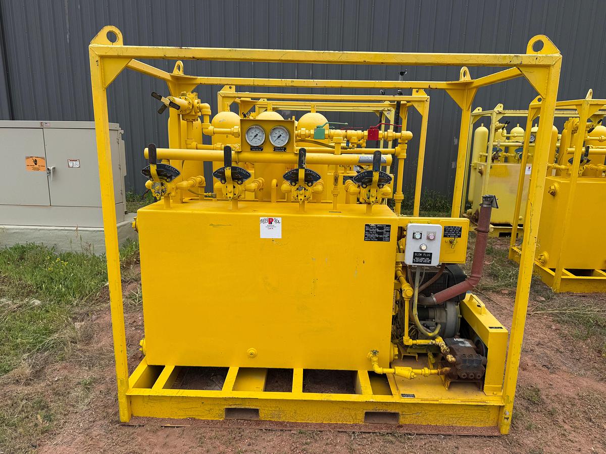 Used MEYER 3K WP DIESEL POWERED 4-STATION ACCUMULATOR CLOSING UNIT, SKIDDED