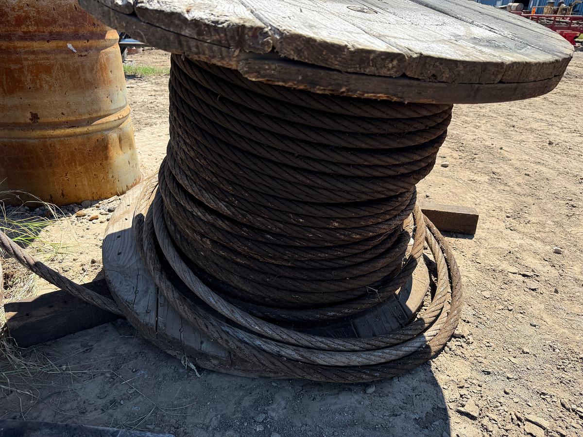 Used (3) SPOOLS OF 1” WIRE ROPE DRILL LINE