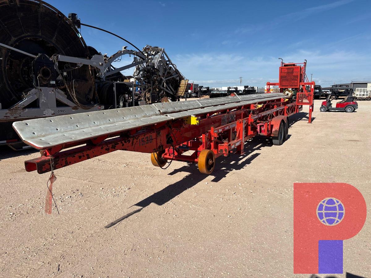 Used 53’ X 90” T/A GOOSENECK HYDRAULIC PIPE HANDLER TRAILER