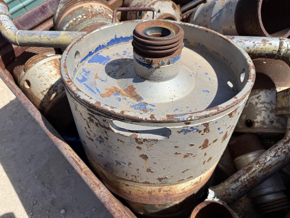 Used METAL BIN W/ (12+) CEMENT HEAD CONN.S, CROSS OVERS, SUBS