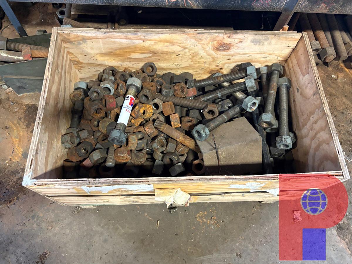 Used (4 CRATES) ASSORTED SIZE STUD BOLTS & NUTS, RANGE: 1-1/2” TO 2-1/2”