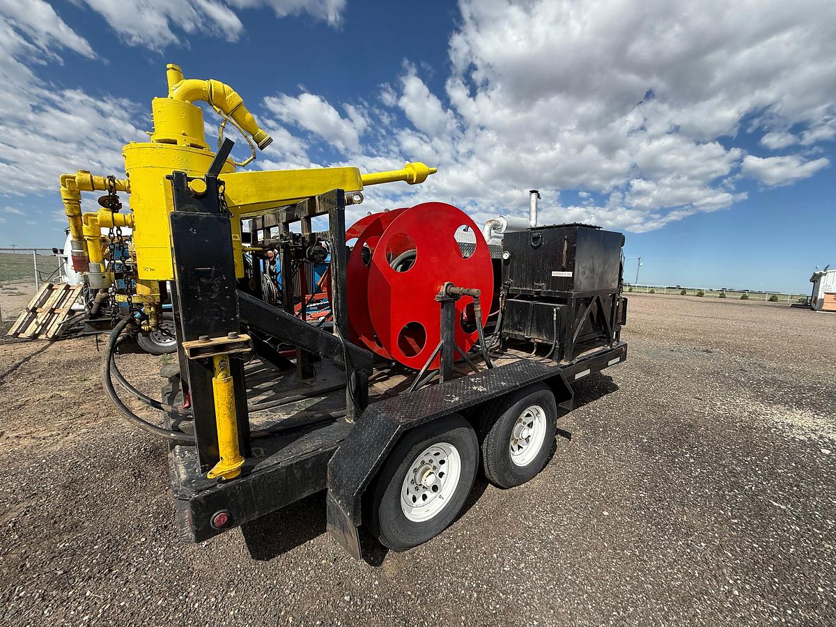 Used (1) EVCO 2.5 & (1) IRI 150-TON POWER SWIVELS MTD. ON 2004 SPME 14’ T/A GOOSENECK TRAILER