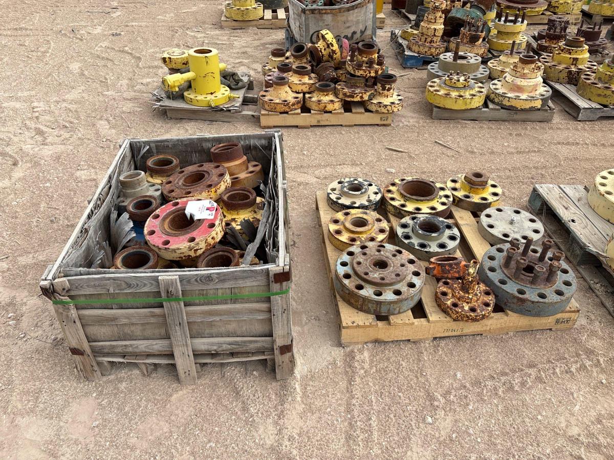 Used (10 pallets) assorted weco flanges, landing flanges, spacer spools, & blind flanges