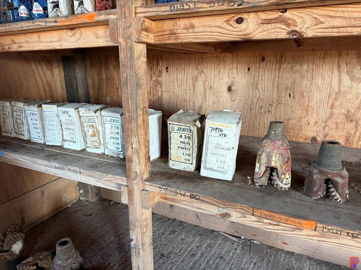 Used (12 X $) ROW OF JZ 3-5/8” - 6-1/4” OD X 2-3/8” - 2-7/8” THRD. TRICONE DRILL BITS