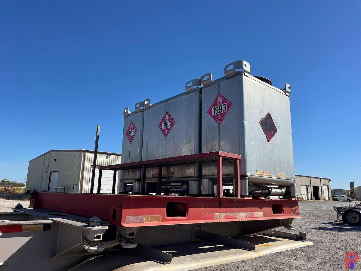 Used 8’ X 8’ HD SKID W/ (3) TRANSTORE STAINLESS STEEL TOTES