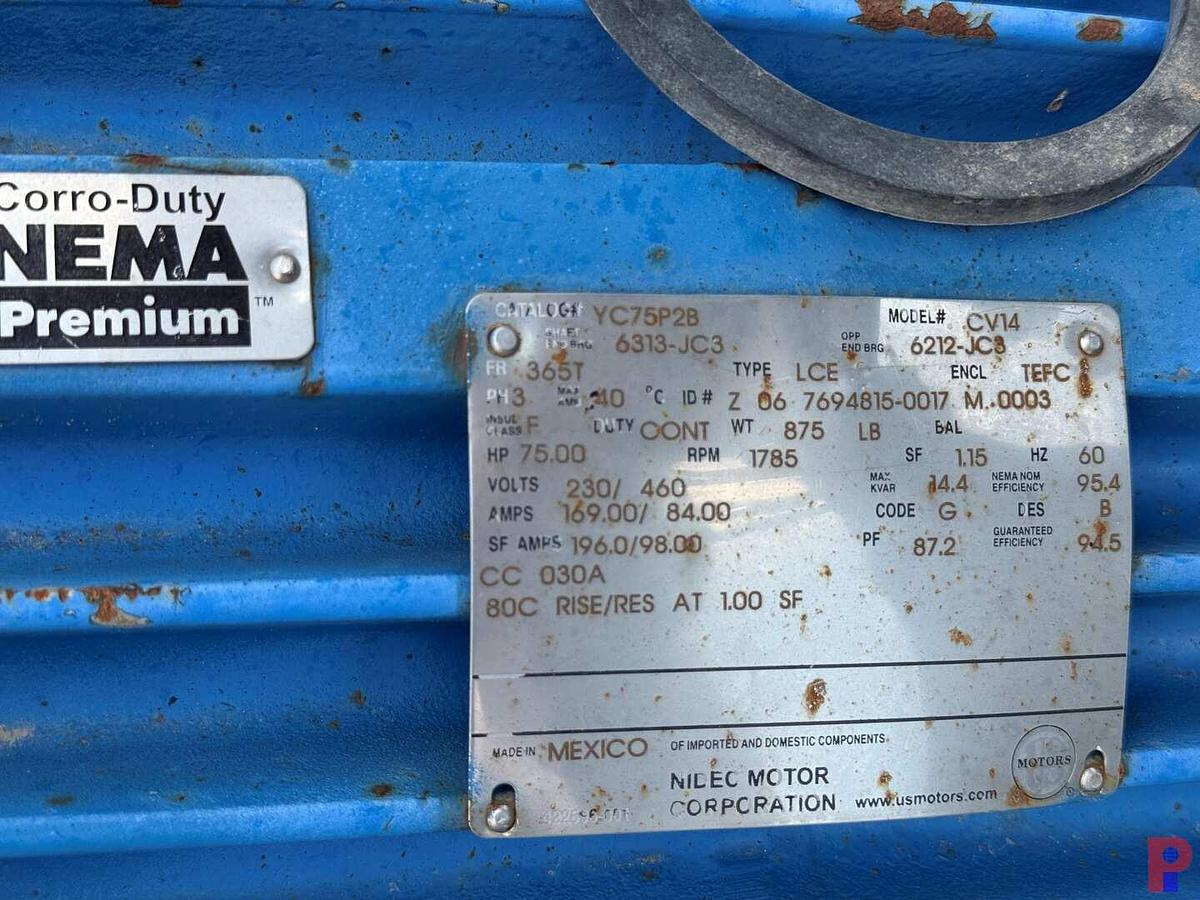 Used 35’L X 10’W X 6.5’H 4-COMPARTMENT 260 BBL MIXING TANK P/B (3) 75 HP ELECTRIC MOTORS