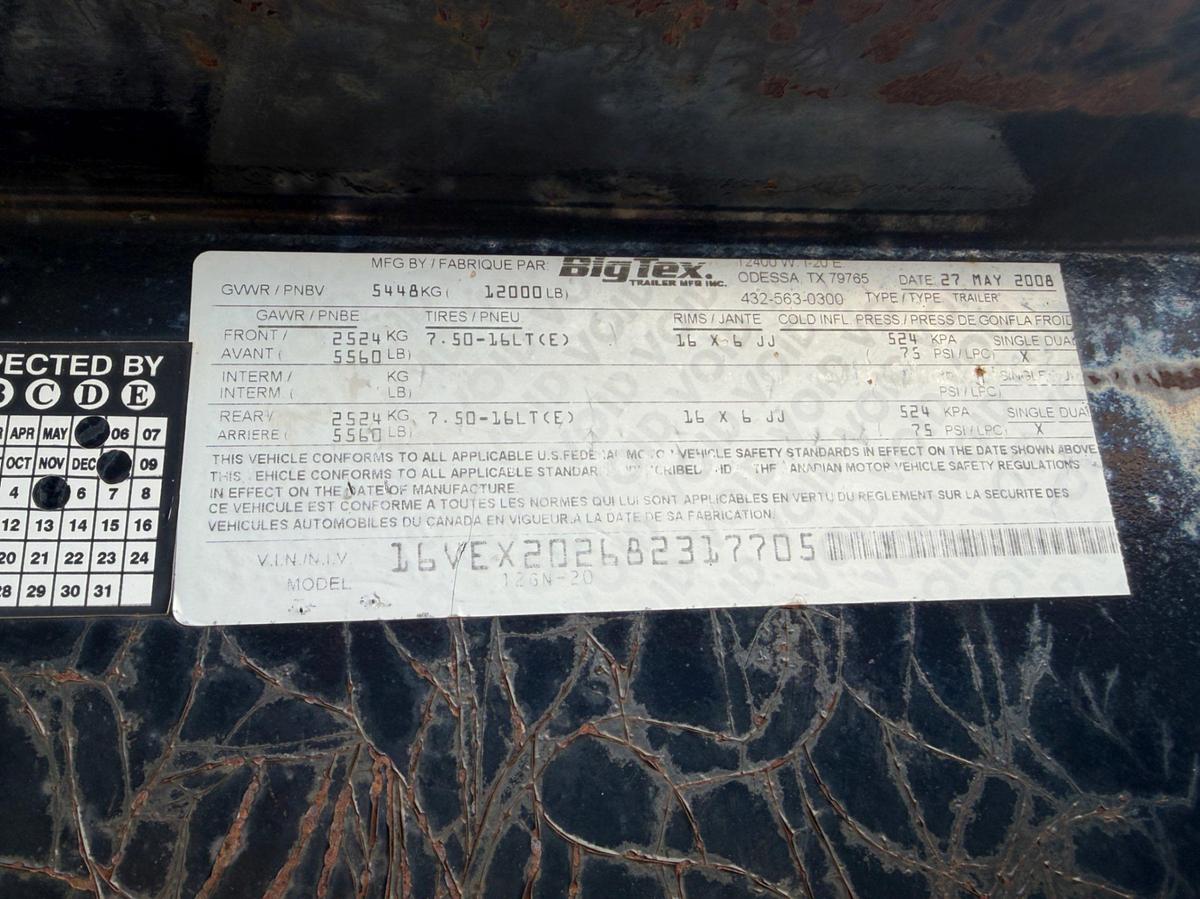 Used 2008 Big Tex 20’ Flatbed Trl. W/ well service rig parts