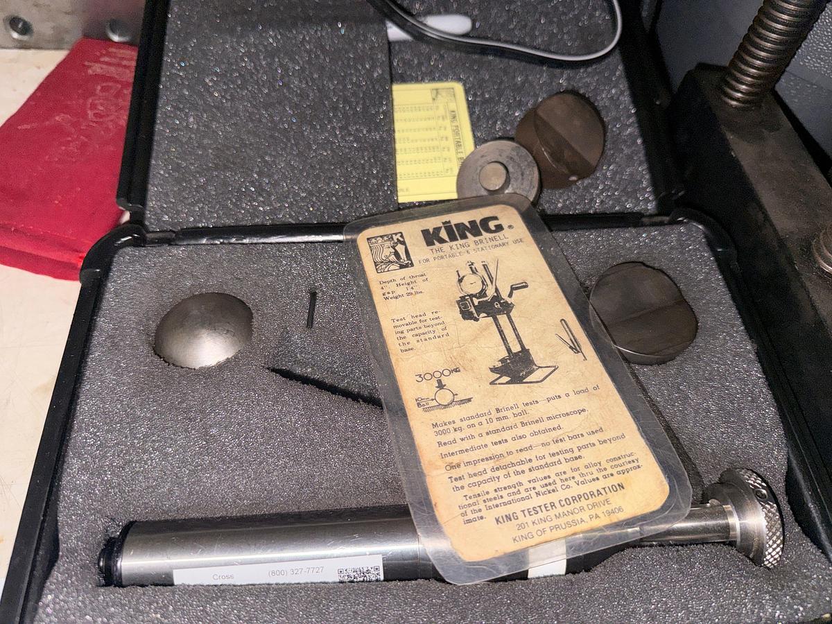 Used SECTION W/ DIGITAL COMPONENTS, PARKER 1115VAC MPI TESTER, KING PORTABLE BRINNEL, FLYMARKER, SPI HARDNESS TESTER